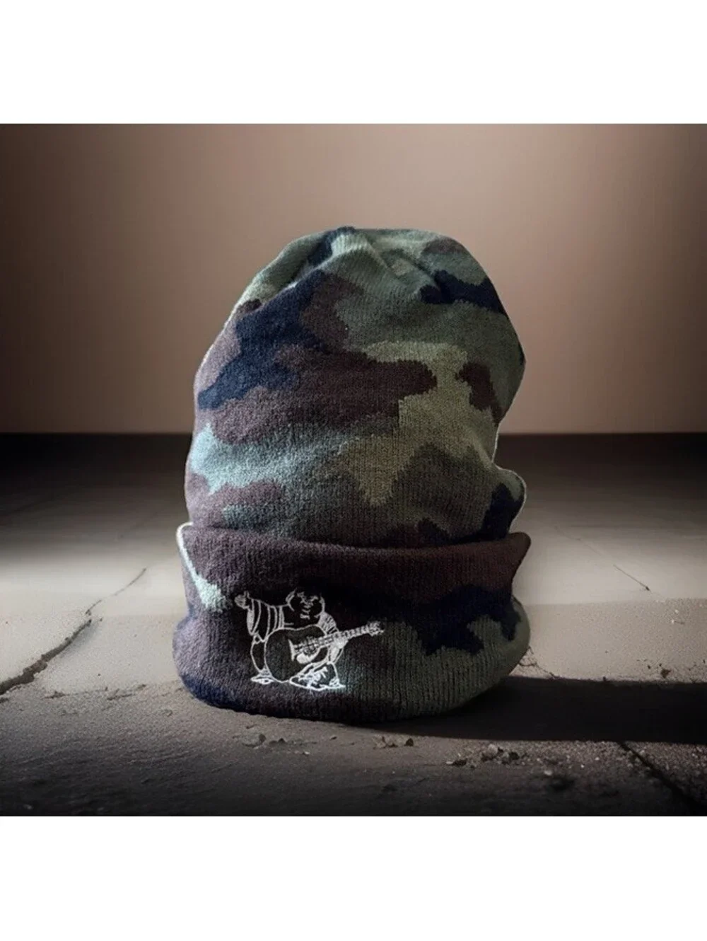 True Religion Camo Buddha Beanie Hat Embroidered Y2K Streetwear One Size
